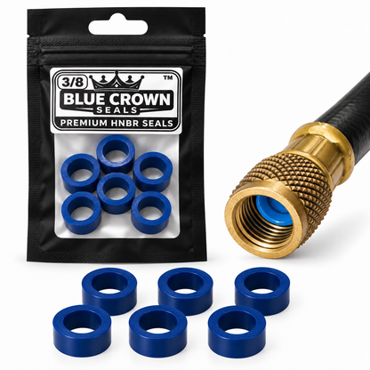 Blue Crown Seals – Premium HNBR 3/8” HVAC Refrigerant Hose Gaskets – 6 Pack
