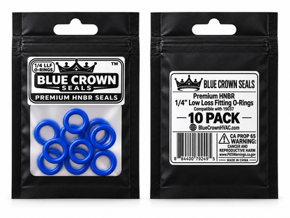Blue Crown Seals – 1/4” Low-Loss Fitting O-Rings | Premium HNBR Rubber | 10-Pack